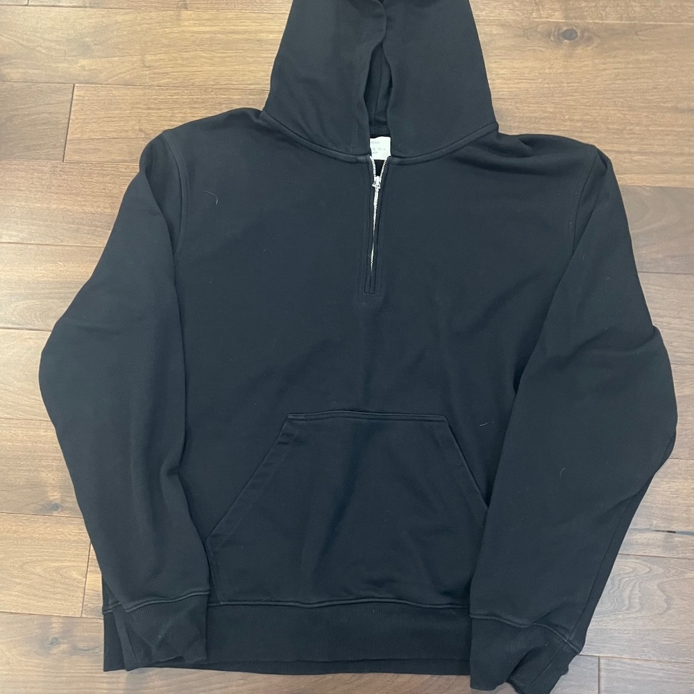 Mens Zara black half zip hoodie
